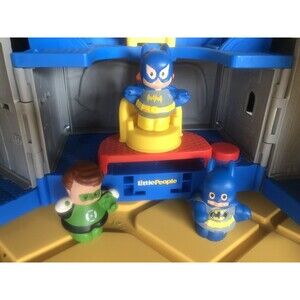 Fisher-Price Little People Super Friends Batcave Batman Car Cave and Figures LOT